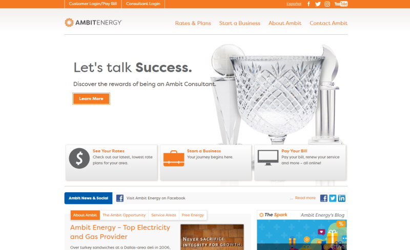 picture of ambit energy website