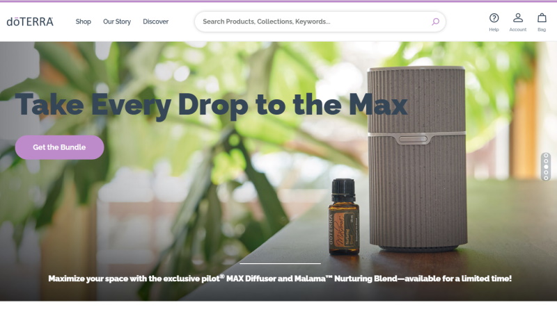 picture of doterra website