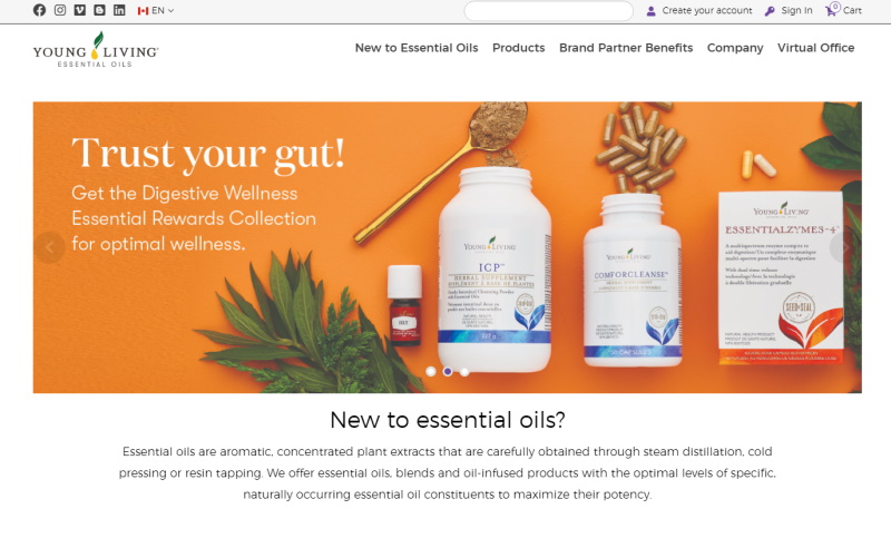 picture of young living website
