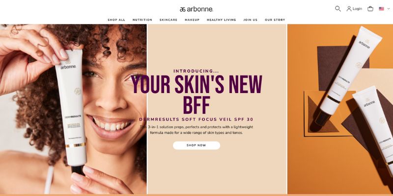 picture of arbonne website