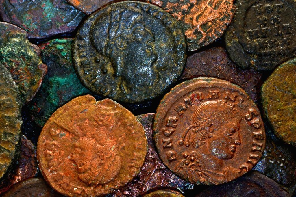 picture of ancient metal coins